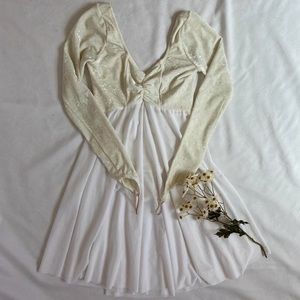 Vintage Cream and Velvet Dance Dress